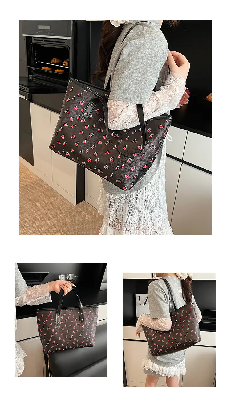 2025 Printed Women's Heart Tote Bag White — feature 9