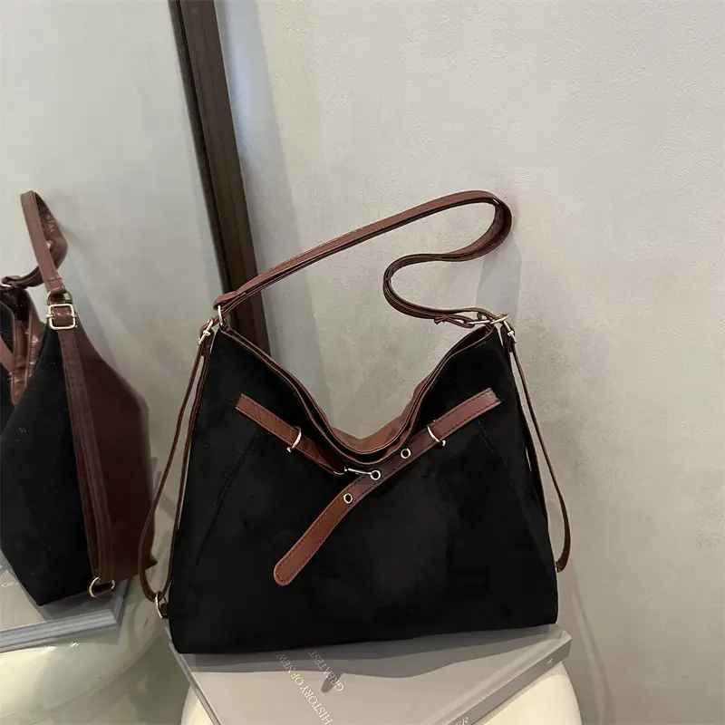 Black Crossbody Bag for Women Large Capacity Casual Commuter Tote