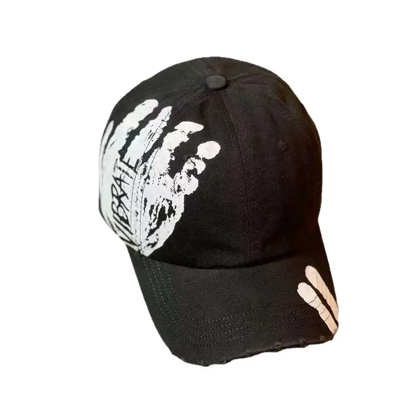 Men's White Palm Print Baseball Cap Spring Summer Trendy - Image 10