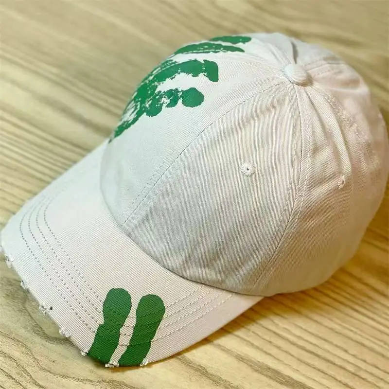 Men's White Palm Print Baseball Cap Spring Summer Trendy — feature 11