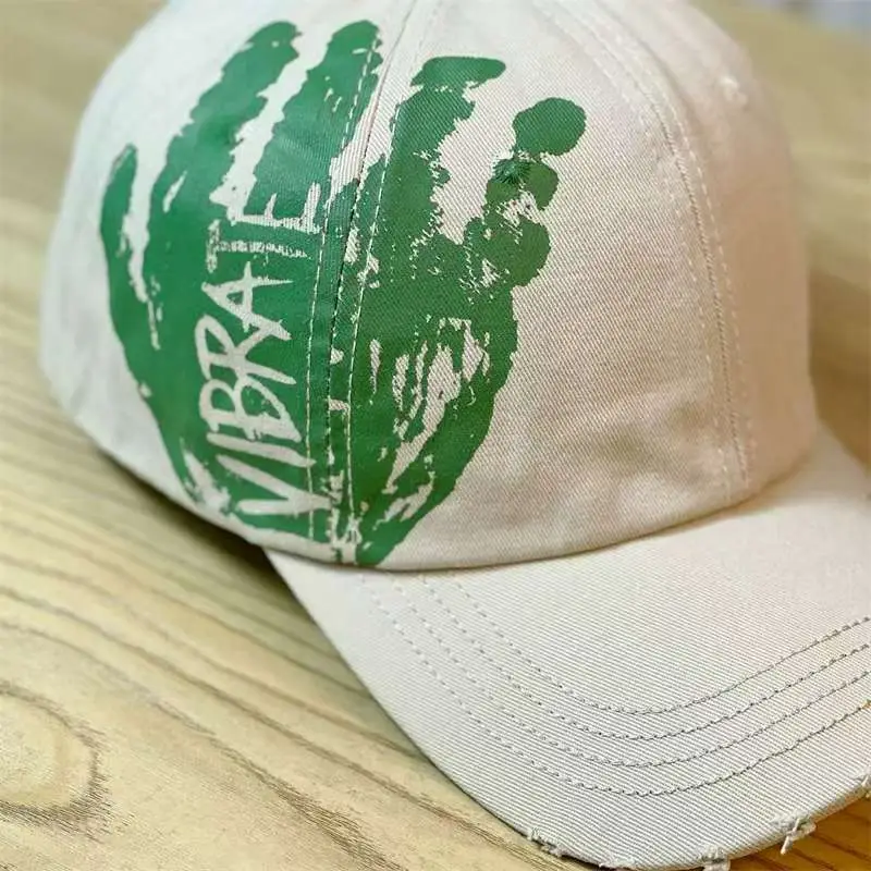 Men's White Palm Print Baseball Cap Spring Summer Trendy — feature 12