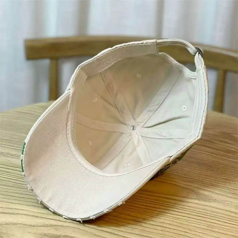 Men's White Palm Print Baseball Cap Spring Summer Trendy — feature 14
