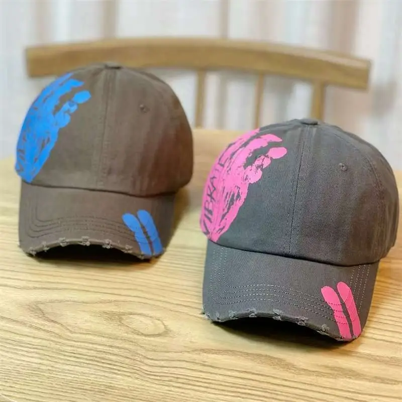 Men's White Palm Print Baseball Cap Spring Summer Trendy — feature 4