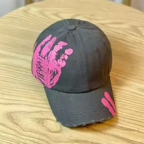Men's White Palm Print Baseball Cap Spring Summer Trendy - Image 5