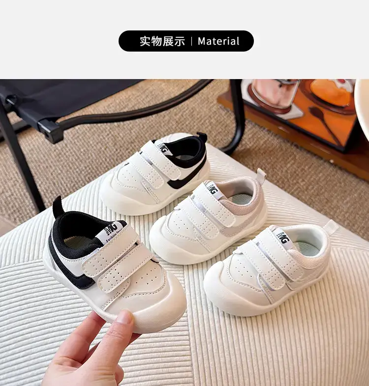White Velcro Baby Shoes 0-1-3Yrs Soft Sole — feature 6