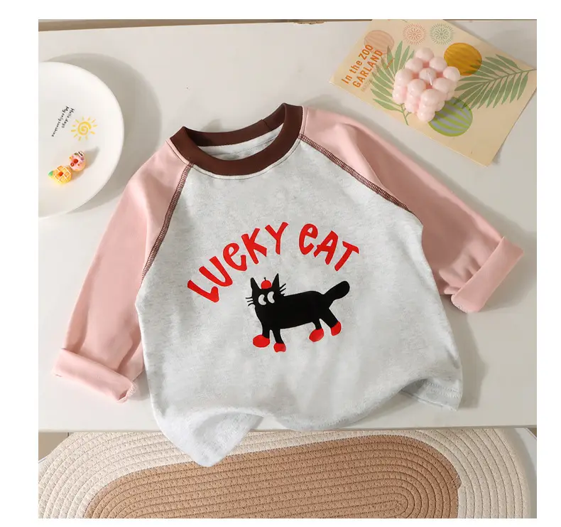 Wicky Cat Cotton Long Sleeve T-Shirt for Boys Girls — feature 13
