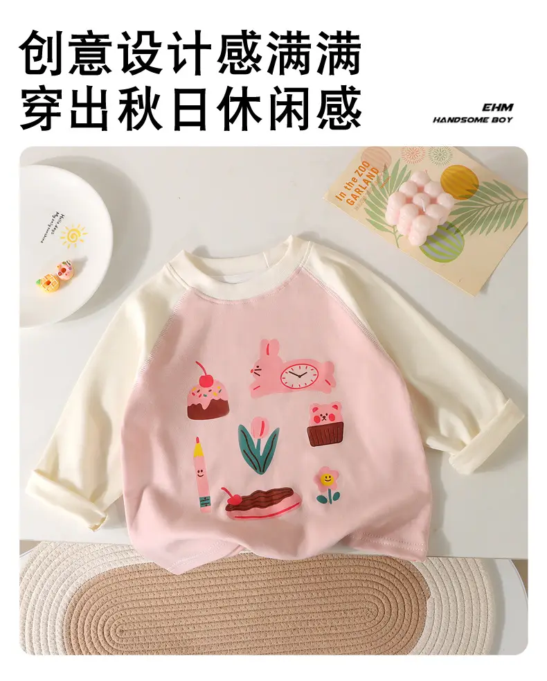 Wicky Cat Cotton Long Sleeve T-Shirt for Boys Girls — feature 3