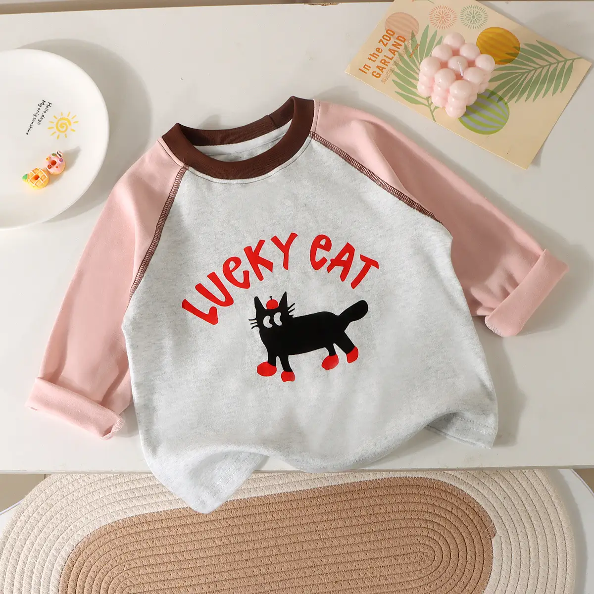 Wicky Cat Cotton Long Sleeve T-Shirt for Boys Girls