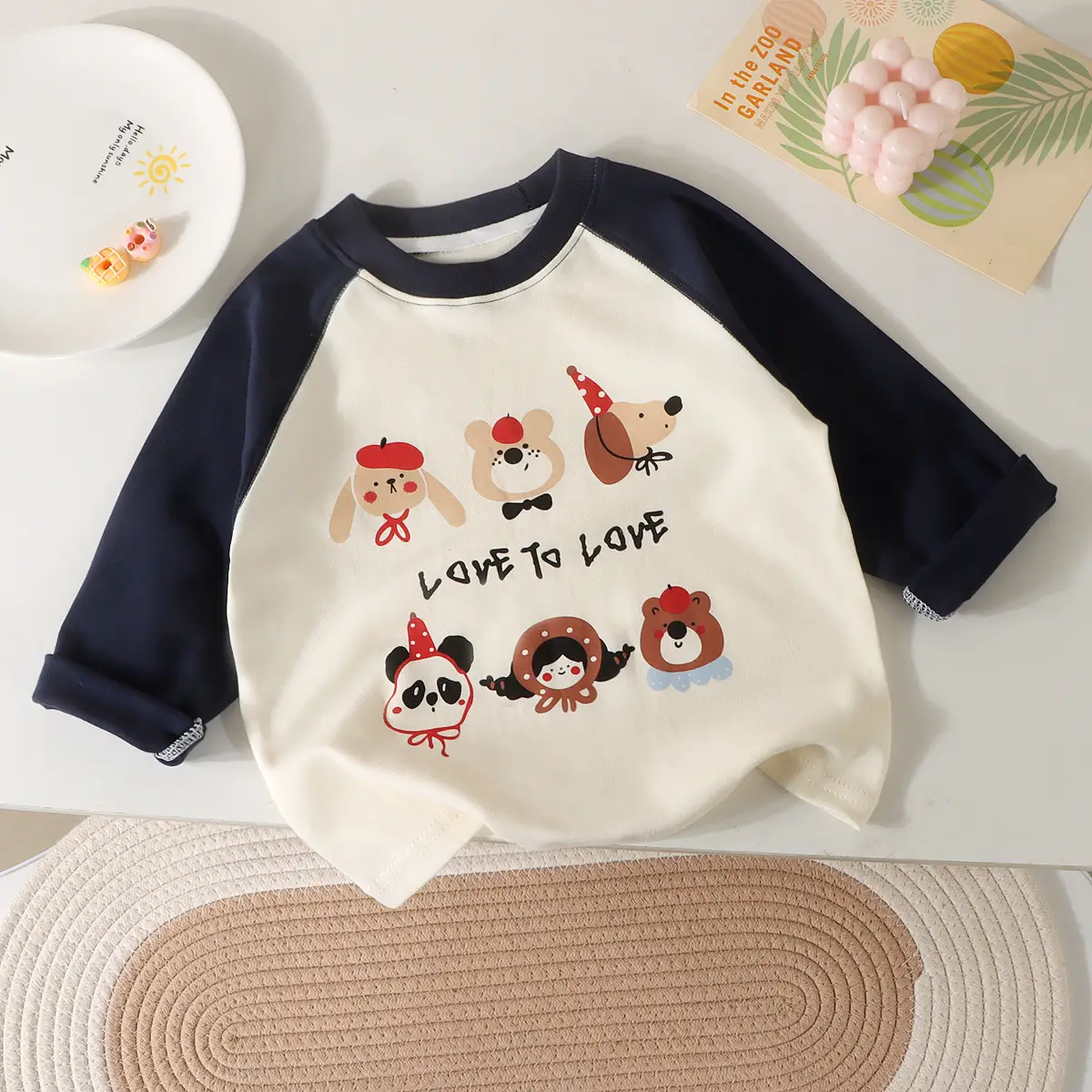 Wicky Cat Cotton Long Sleeve T-Shirt for Boys Girls