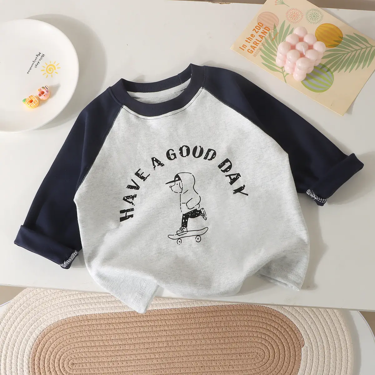 Wicky Cat Cotton Long Sleeve T-Shirt for Boys Girls