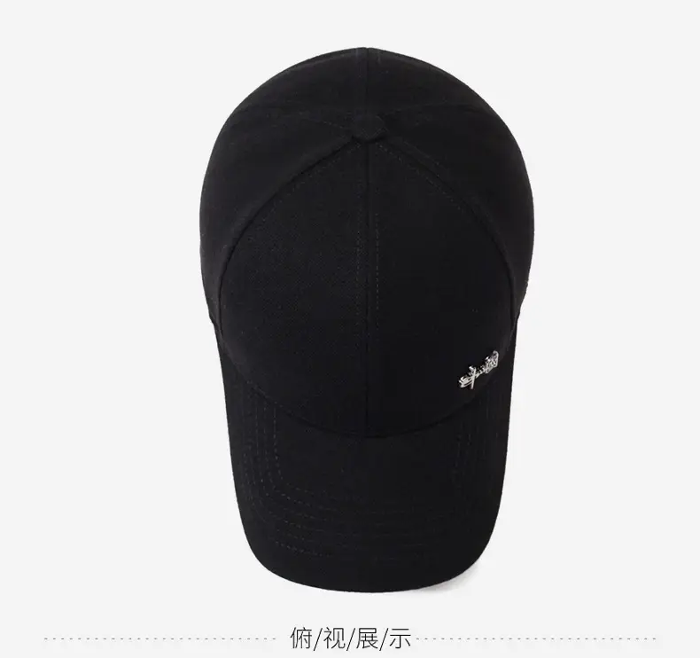 National Style Hard-Top Baseball Cap Grey New Autumn Winter — feature 13
