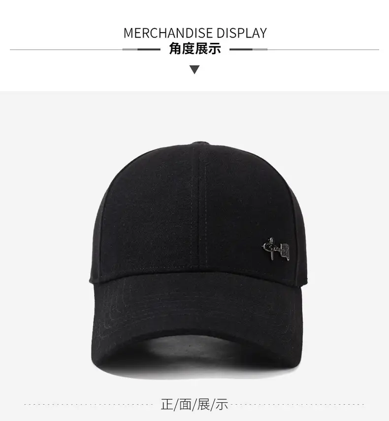 National Style Hard-Top Baseball Cap Grey New Autumn Winter — feature 8