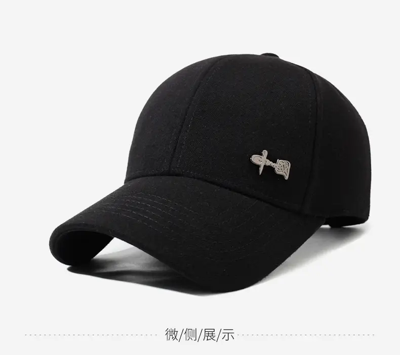 National Style Hard-Top Baseball Cap Grey New Autumn Winter — feature 9
