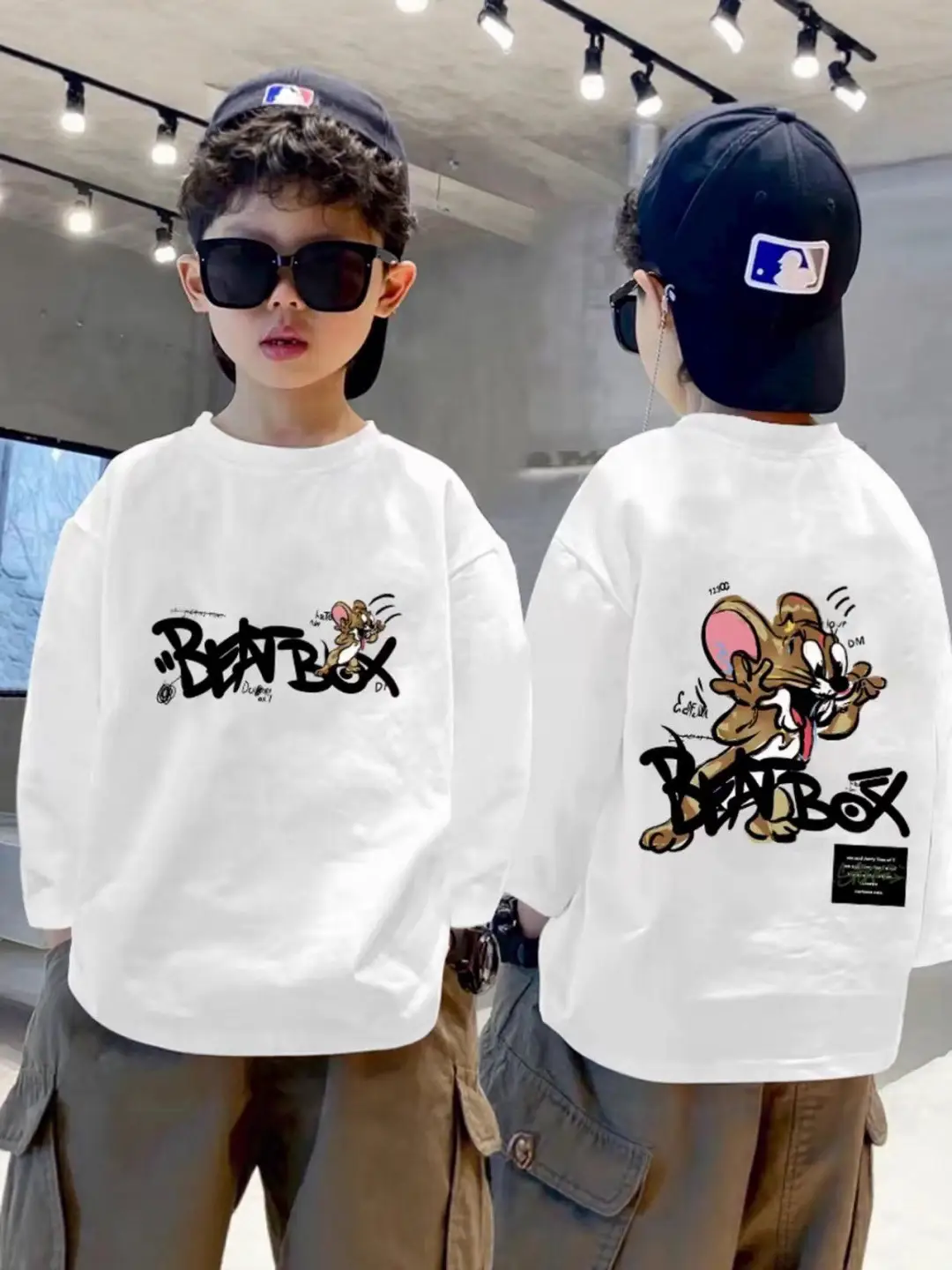 Boys Pure Cotton Korean Style Printed T-Shirt White Medium Large - Image 13