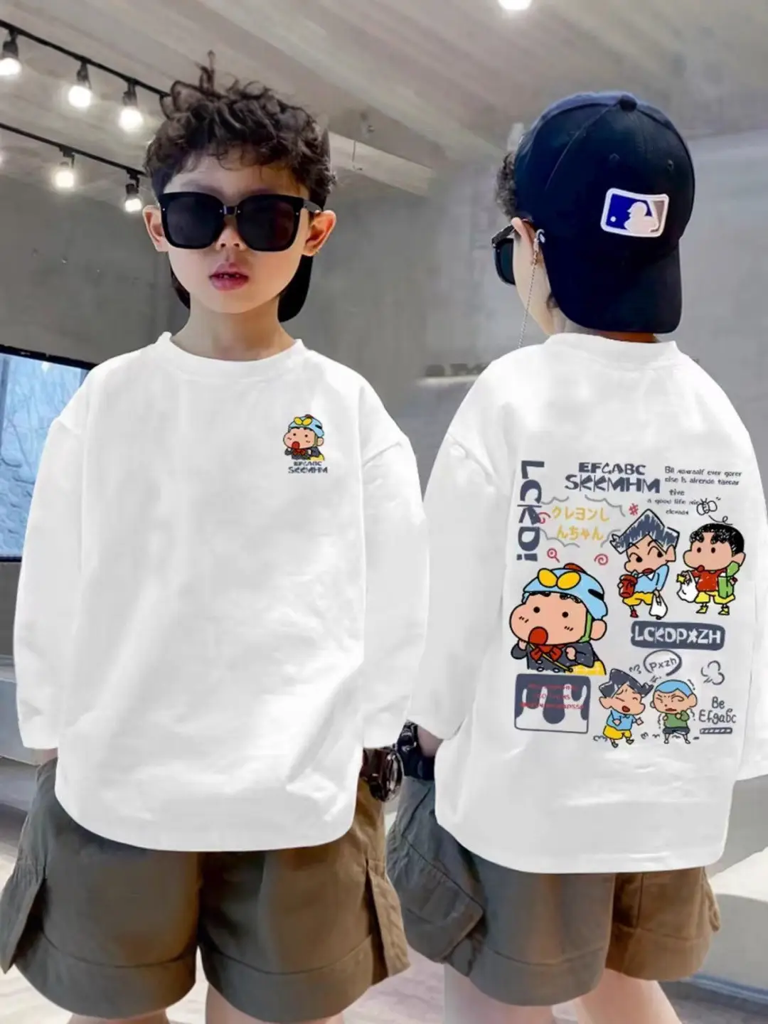 Boys Pure Cotton Korean Style Printed T-Shirt White Medium Large - Image 15