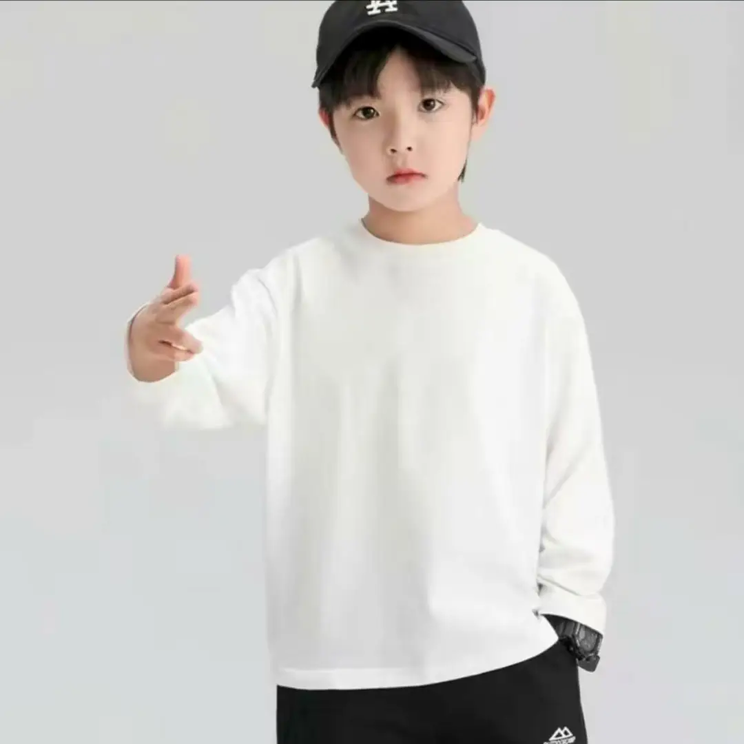 Boys Pure Cotton Korean Style Printed T-Shirt White Medium Large - Image 9