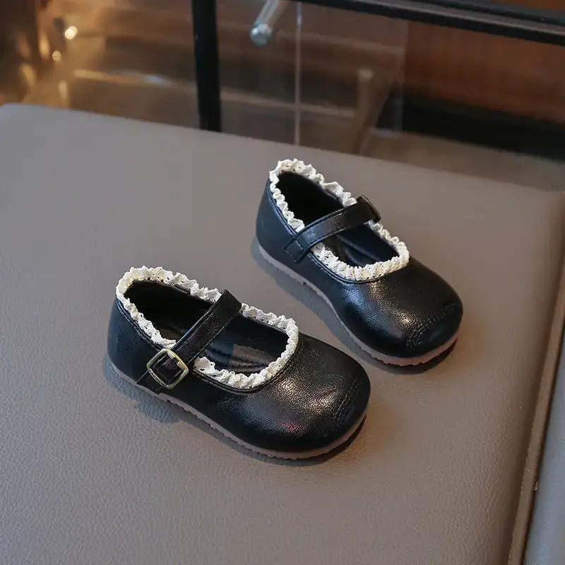 Korean Style Girls Leather Shoes Lace Baby Toddler Shoes