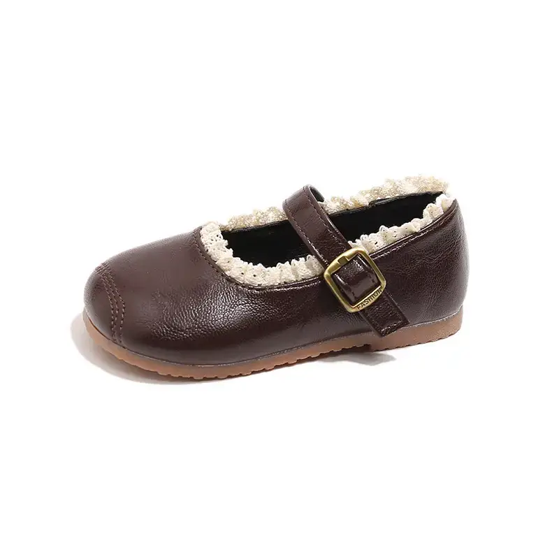 Korean Style Girls Leather Shoes Lace Baby Toddler Shoes