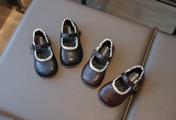 Korean Style Girls Leather Shoes Lace Baby Toddler Shoes — feature 2