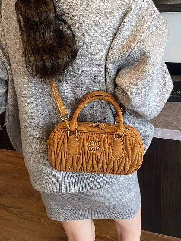 Brown Pleated Crossbody Bag for Women 2026 - Image 8