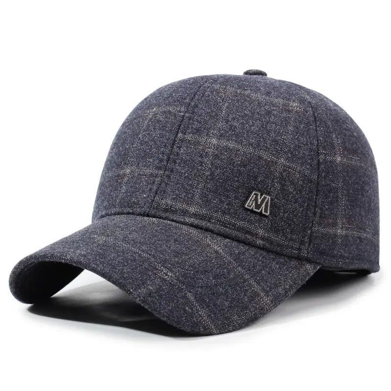 Men Grey M&A Baseball Cap with Extended Brim - Image 2