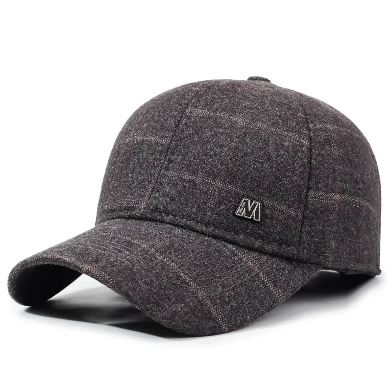 Men Grey M&A Baseball Cap with Extended Brim - Image 3