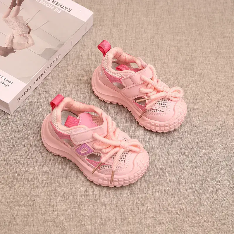 2025 Pink Hollow Breathable Toddler Sandals 1-6Yrs — feature 1