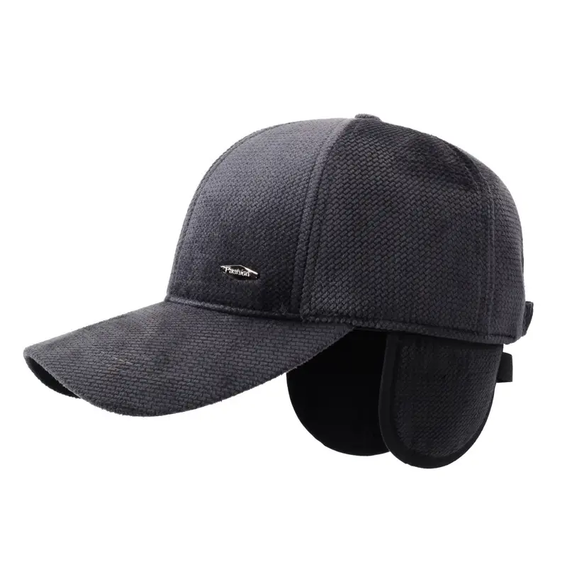 New Men's Black Duckbill Baseball Cap with Fleece Lined Warmth - Image 6