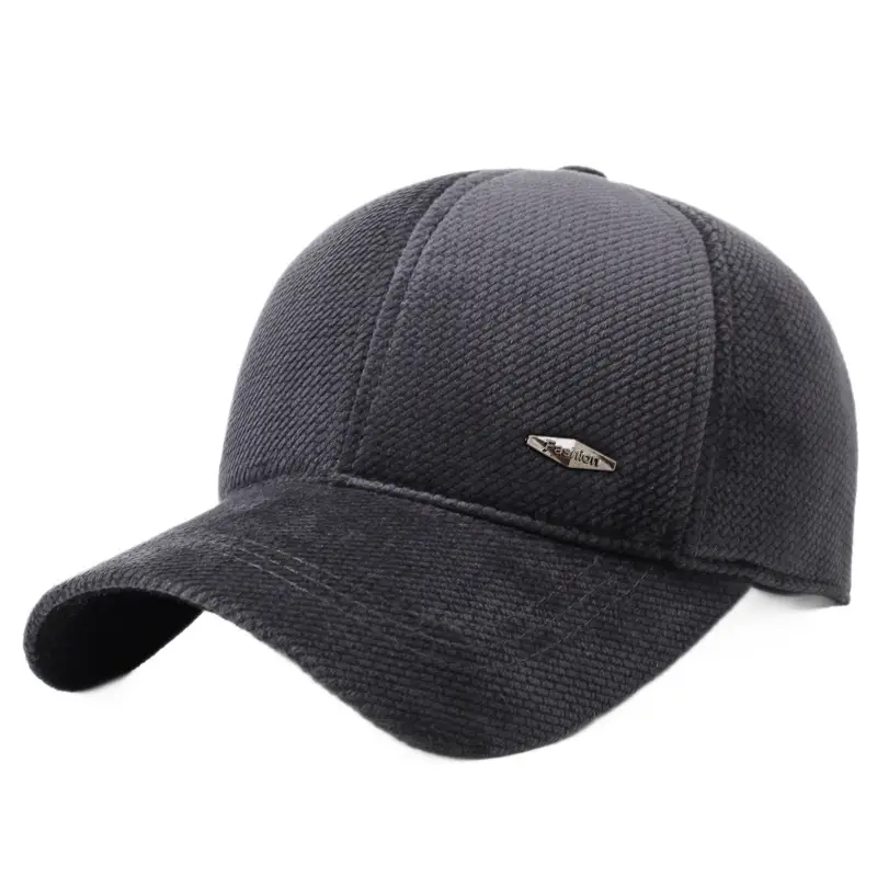 New Men's Black Duckbill Baseball Cap with Fleece Lined Warmth — feature 5