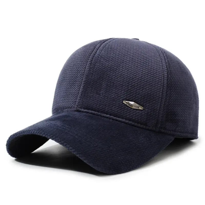New Men's Black Duckbill Baseball Cap with Fleece Lined Warmth — feature 8
