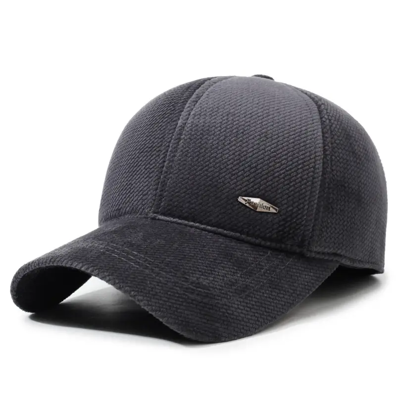 New Men's Black Duckbill Baseball Cap with Fleece Lined Warmth - Image 4