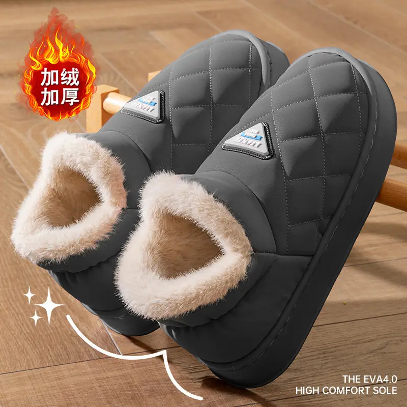 Deodorant Quilted Slippers for Men Winter Warm