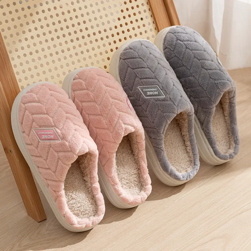 Thick-Soled Cotton Slippers for Women Winter 2025 New Indoor Home Thick-Soled Warm Cotton Slippers Non-Slip Plush Slippers for Men