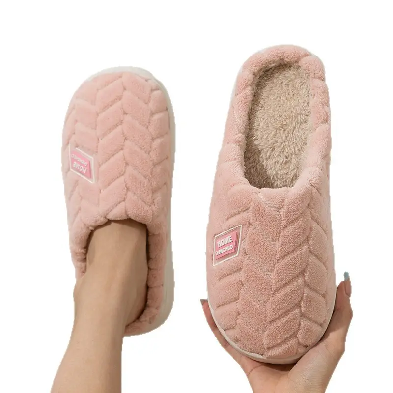 Thick-Soled Cotton Slippers for Women Winter 2025 New Indoor Home Thick-Soled Warm Cotton Slippers Non-Slip Plush Slippers for Men