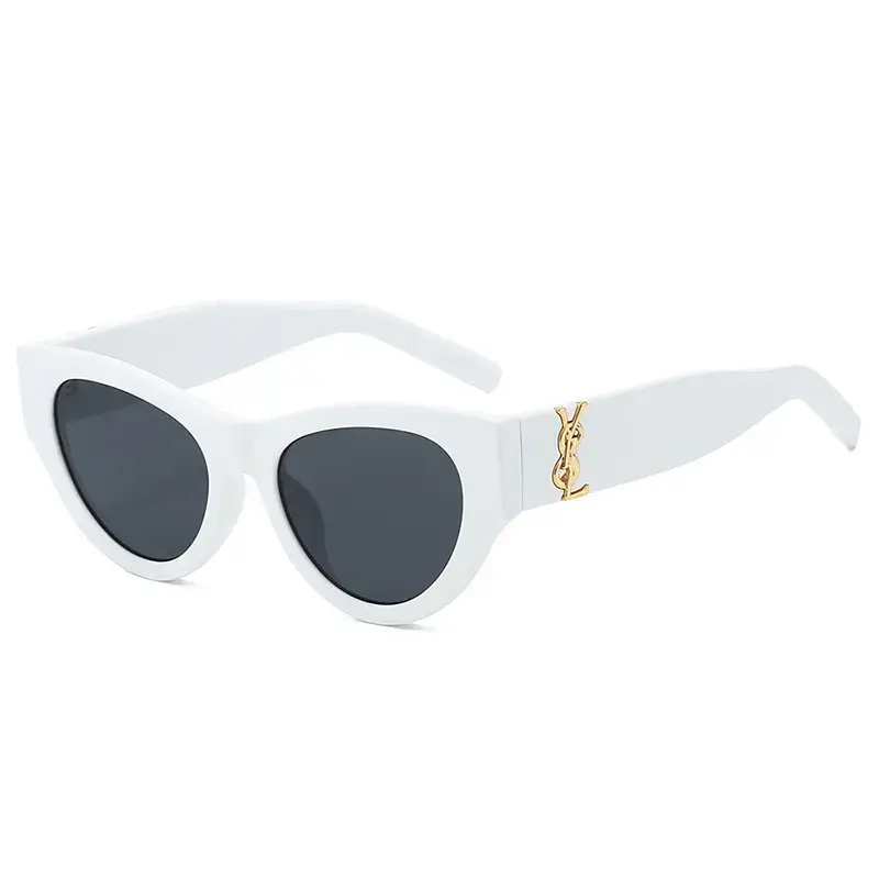 White Cat-Eye Sunglasses for Women Men Anti-Uv - Image 2