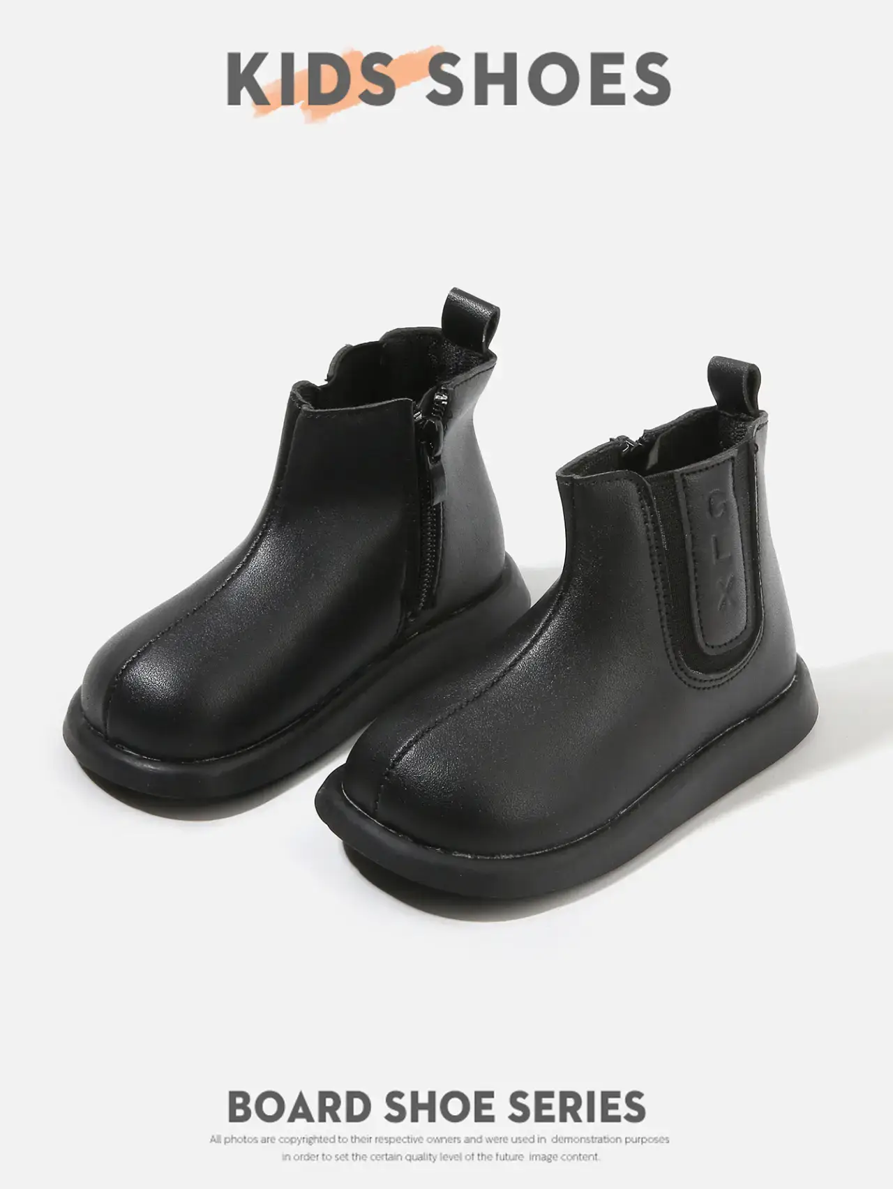 Kids Leather Boots Black Small Soft Sole — feature 14
