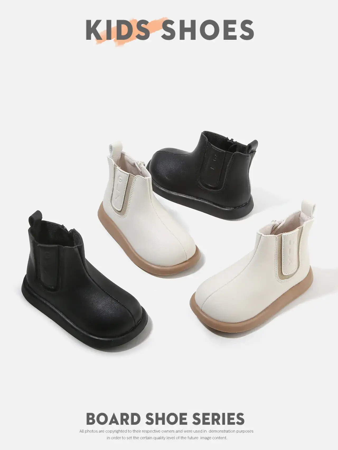 Kids Leather Boots Black Small Soft Sole — feature 19