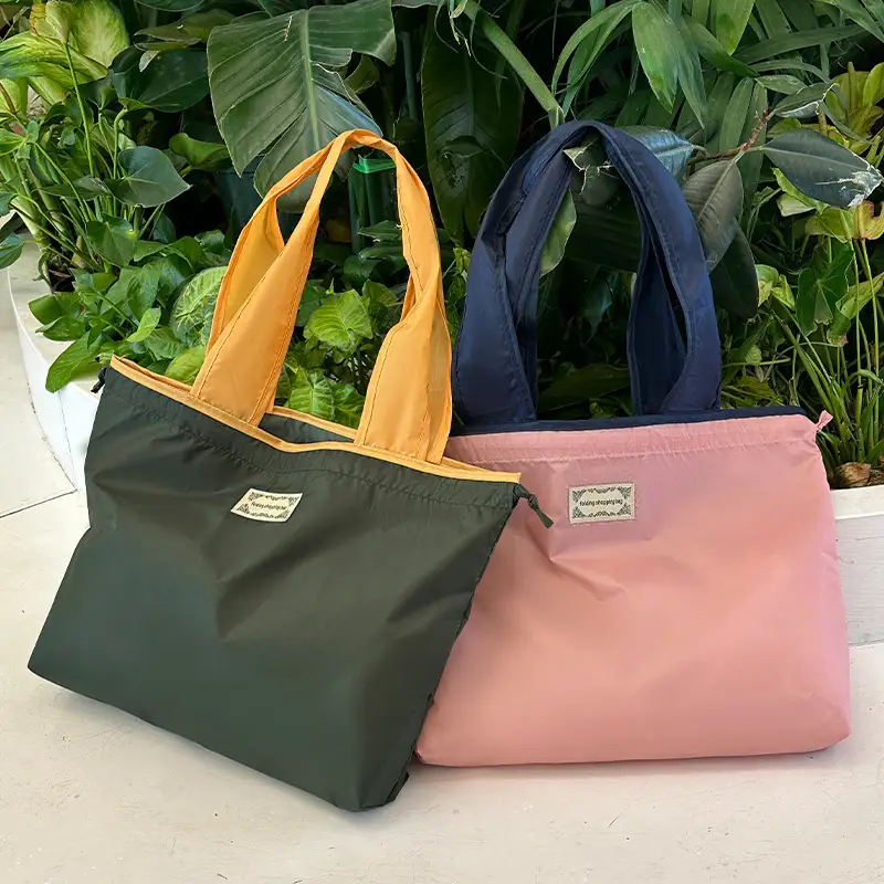 Large Drawstring Eco-Friendly Green Grocery Bag - Image 11
