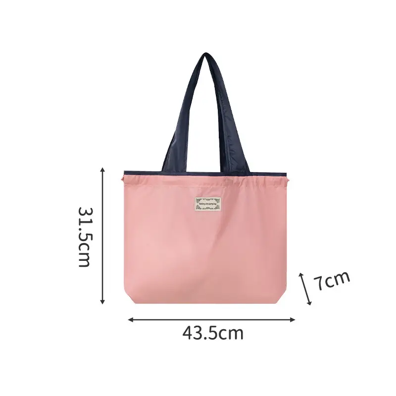 Large Drawstring Eco-Friendly Green Grocery Bag - Image 4