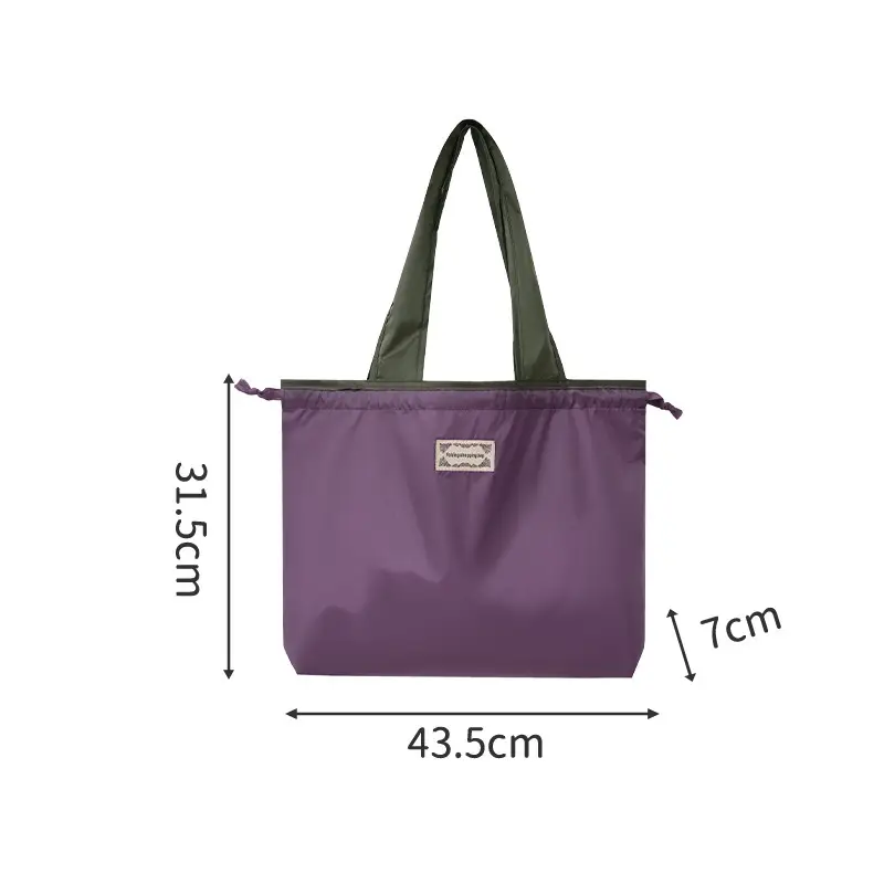 Large Drawstring Eco-Friendly Green Grocery Bag - Image 6