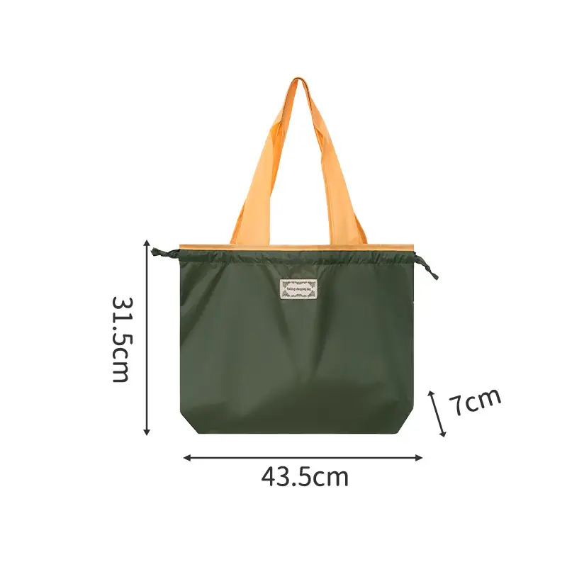 Large Drawstring Eco-Friendly Green Grocery Bag - Image 7