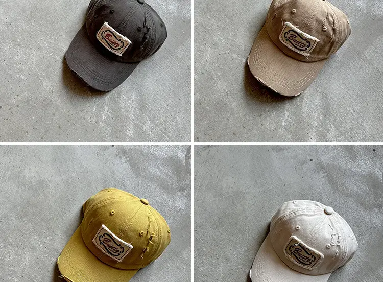 Korean Style Ripped Duckbill Cap for Kids Brown — feature 13