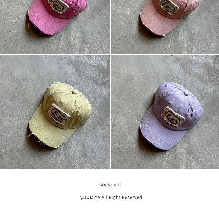 Korean Style Ripped Duckbill Cap for Kids Brown — feature 15