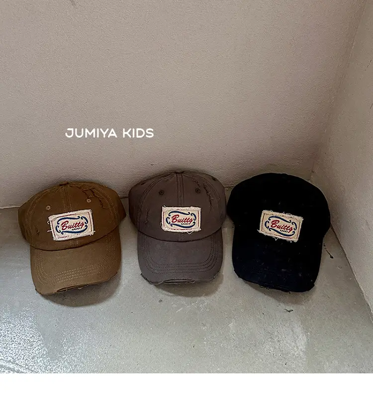 Korean Style Ripped Duckbill Cap for Kids Brown — feature 8