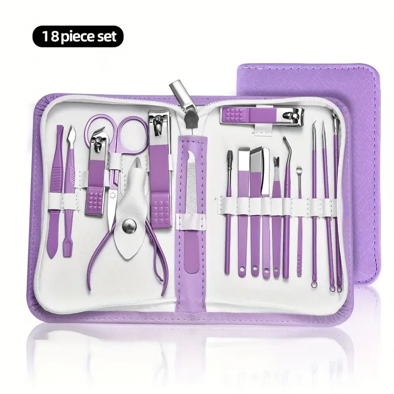 Purple Nail Art Set 9-30 Pieces for Manicure Tools