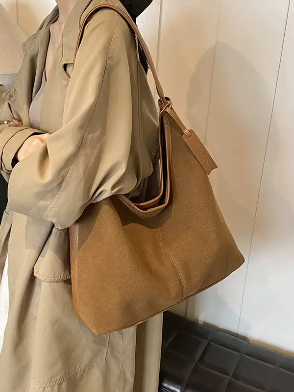 Women Cross-Border Retro Brown Tote Bag 2025 - Image 8