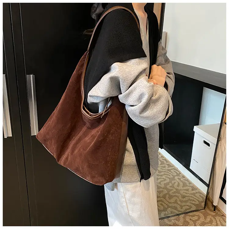 Women Cross-Border Retro Brown Tote Bag 2025 — feature 7