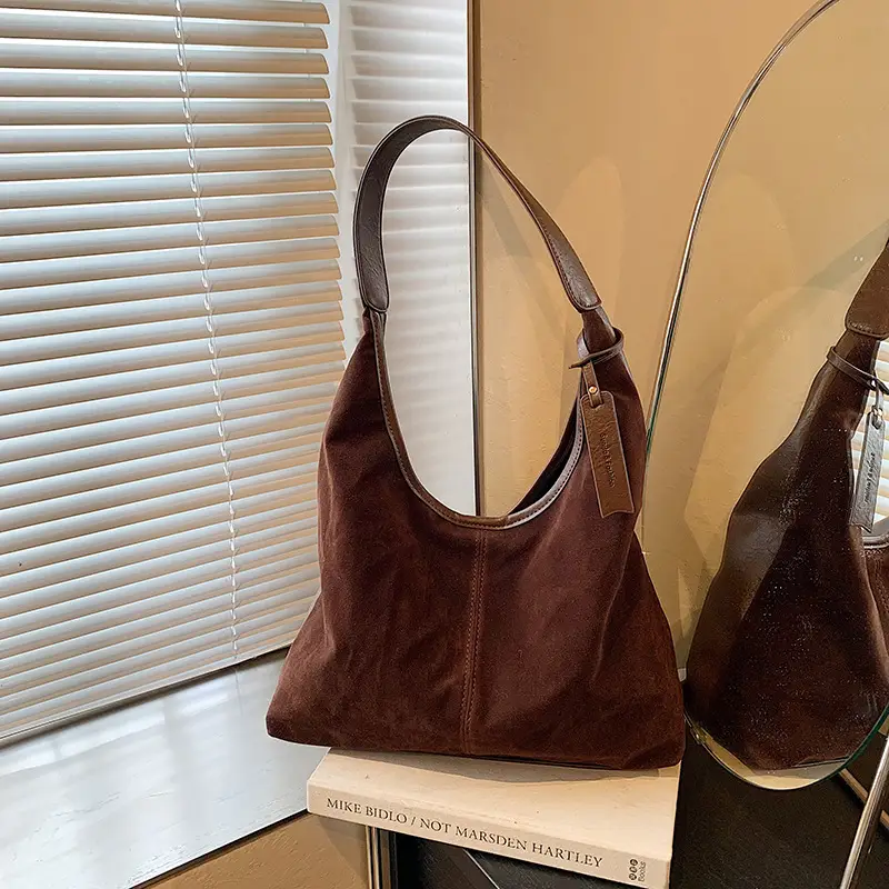 Women Cross-Border Retro Brown Tote Bag 2025 - Image 2