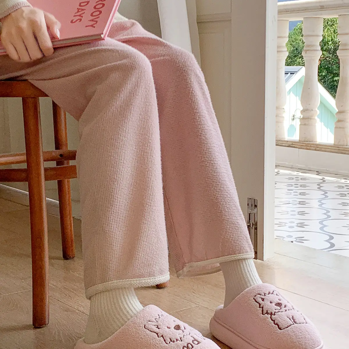 2025 Cartoon Puppy Cotton Slippers Pink — feature 4