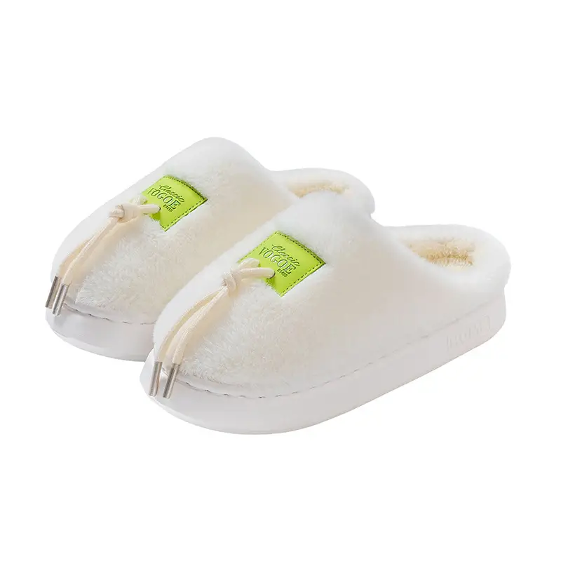 Shoe Laces Decorative Couple Indoor Home Slippers with a Soft Cushion Feel, Maternity Slippers for Women, Autumn and Winter Warm Plush Cotton Slippers for Men - Image 10